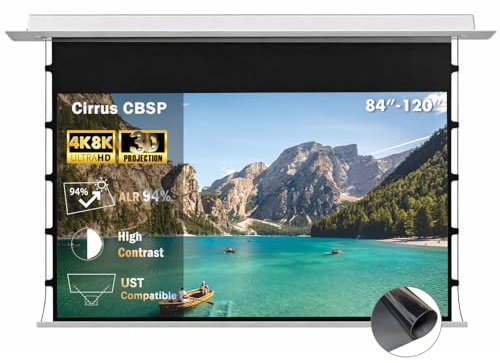 WUPRO Cirrus CBSP Schermo di Proiezione 120 Pollici, Motorizzato da Incasso a Soffitto, ALR 4K/8K UHD, Compatibile con Proiettori UST, per Ambienti Luminosi C