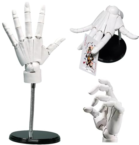 Künstlerpuppen, bewegliche Hand, 1:1, 20, 3 x 35, 6 cm, Linkshänder-Modell mit beweglichem Gelenk und Sockel, DIY, PVC, Weiß