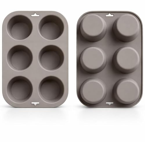 Stampo in Silicone per Cioccolatini 3D - Stampo da Forno e Frigo - Versatile per Dolci, Ghiaccio, Candele, Caramelle, Gelatina, Lecca Lecca- Formine Antiaderenti (6 MUFFIN)