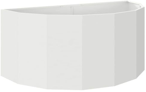 LMTYOENFG Jardinière demi-ronde surélevée en acier blanc 120 x 60 x 50 cm