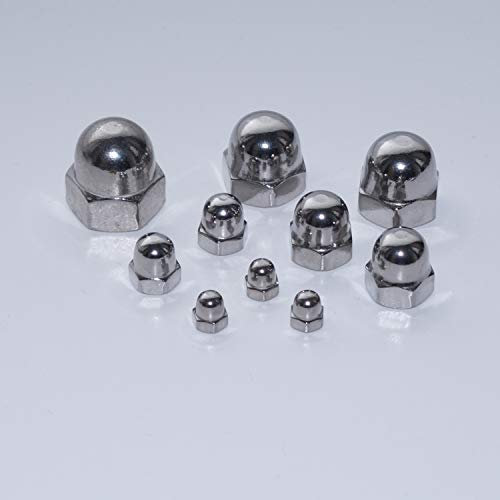 Hutmuttern M4 50 Stück Sechskant-Hutmuttern hohe Form DIN 1587 A2 Edelstahl