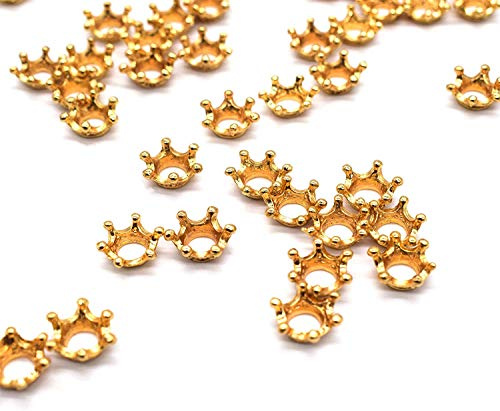 Super Idee 100 kleine goldene Kronen Tischdeko Streudeko Mini Deko Teile Streuteile als Symbol für Macht Erfolg Ziele Glück für Geburtstag Hochzeit Taufe Kommunion zum Verzieren von Geschenken