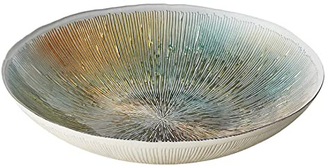 Anton Studio Designs - Radiance Bowl - Diameter 33 cm - Multi Coloured Decorative Glass Bowl for Home and Holiday Decoration