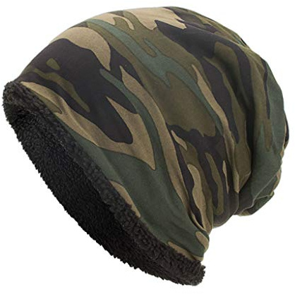 Ocobudbxw Unisex Inverno Caldo Baggy Cappello Camouflage Faux Pile Foderato Sci Cranio cap