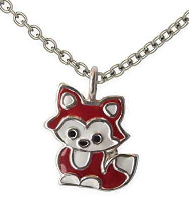 Fly Style Fuchs Anhänger für Kinder/Mädchen/Damen mit Kette Silber/Kinderschmuck Mädchen