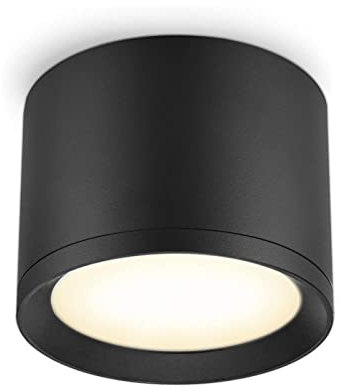 KYOTECH LED Surface-Mounted Spotlight IP44 - Diameter 84 x 65 mm Ceiling Spotlight Matt Black - 6 W 550 LM GX53 LED Surface-Mounted Spotlight - Aluminium 3000 K Warm White Surface-Mounted 230 V