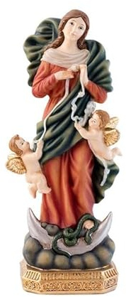 DRW Figura Virgen Desatanudos Resina Pintada a Mano (22 CM)