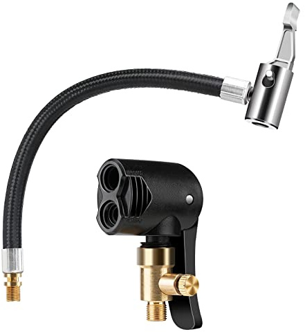 drado Autoventil Hebelstecker, Reifenventil Chuck Auto Reifen Air Chuck Messing Autoventil Adapter Reifenfüllnippel mit Ventilgewinde mit Reifenfüller Schlauchadapter Auto