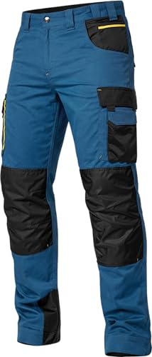 ACE Genesis Pro Herren-Arbeitshose lang - Männer-Arbeitshosen mit Stretch-Bund, Gummizug & Kniepolster-Taschen - Navy - 60