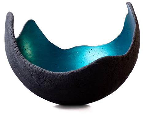 stoamandal Schale aus Beton - Lichtschale (L - 30cm, Türkis)