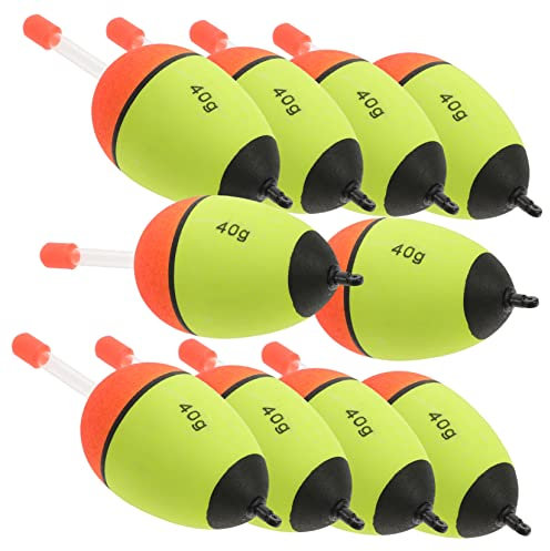 Garneck 10pcs Large Capacity Fishing Floats Eva Foam Night Glow Bobbers Fishing Accessories for Sea Angling