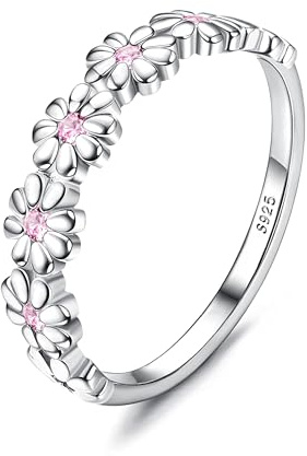 MILACOLATO Ring Damen Gänseblümchen Silber 925 Damen Ringe Frauen 18 Karat Gold Gefüllter Hawaiianischer Ring Mit Buntem Zirkonia Hochglanzpolierter Comfort Fit Statement-Eheringring