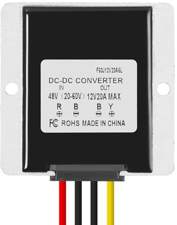 Jadeshay DC Converter,36V 48V 60V to 12V 20A DC Voltage Reducer Converter Step Down Voltage Converter Regulator Power Supply Transformer Module Waterproof Buck Converter with Short Circuit Protection