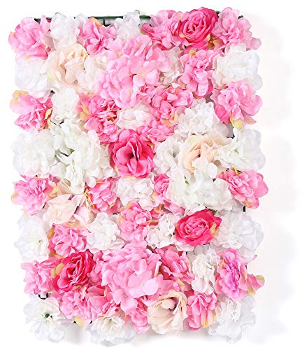 C-Juzarl Künstliche Blumen Wand Kunstblumen 8 Stück Blumengestecke Blumenwand Hortensien Blumen Seidenblumen Gesteck Fuer Hochzeit Balkon Garten Tisch Wanddeko