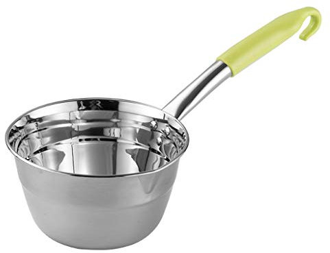 Löffel Schöpfkelle aus Edelstahl mit Hakengriff, große Servierkelle mit langem Griff, Schöpfkelle in handelsüblicher Qualität Kaffeelöffel (Color : Green, Size : 1L)