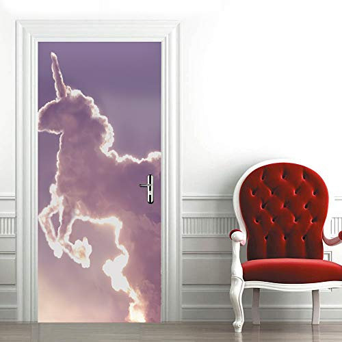 3D Türtapete Türaufkleber Selbstklebend Türfolie Poster Fototapete Türbilder Türtattoos Wasserdichte Tür Stickers für Kinderzimmer Wohnzimmer Badezimmer 70x200 cm Unheilvolle Wolken