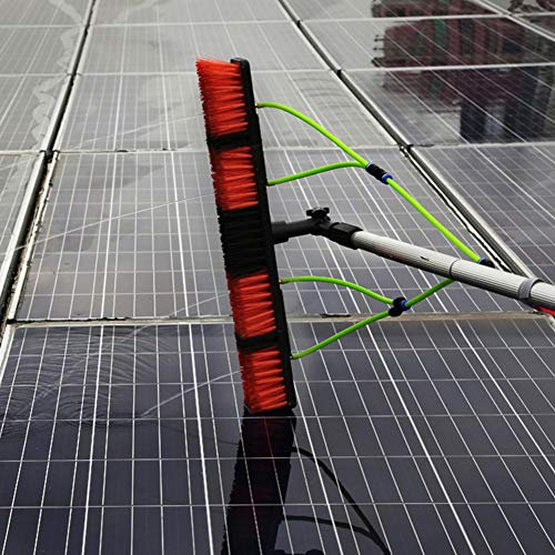 KHLMSRXJ Fensterreinigungsstange, Fensterreinigungsbürsten-Ausrüstung, Fensterreiniger-Set, Stange mit Wasser-/Schlauchzufuhr, Reinigung von Photovoltaik- und Solarmodulen/8 m Stange/30 cm