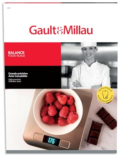 GAULT&MILLAU - Balance de Cuisine - Précision et élégance pour Toutes Vos Recettes - Design Compact et Pratique - Lot de 1, INOX Brossé