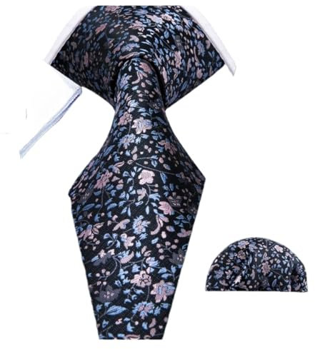 CSFFA Mode Marineblau Männer Seidenkrawatten mit Einstecktuch Manschettenknöpfe Sets Neuheit gewebt Anzug Krawatte Designer Party Geschenk(5036)