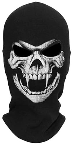 Applysu Ghost Masque squelette tête de mort Cagoule pour homme Noir Moto Tempête Ski Masque Halloween Fête Cosplay Props