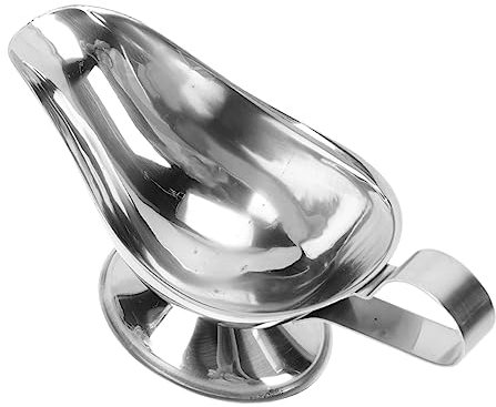 Cabilock Stainless Steel Sauce Boat for Restaurant Steak Sauce Cup Creative Kitchen Supply Relish Cup for Soy Tableware for Serving at Family Dinners