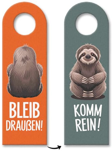 Bleib draußen Komm rein Humorvolles Faultier Türhänger Lustiger Faultier-Türanhänger Spruch für Zuhause
