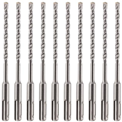 Rennie Tools - 10 Pack Of 6mm x 160mm Long SDS Plus Hammer Drill Bits | Professional TCT Tungsten Carbide Tipped Masonry Drill Bit For Brick, Concrete, Stone, Granite. 6mm SDS Drill Bit