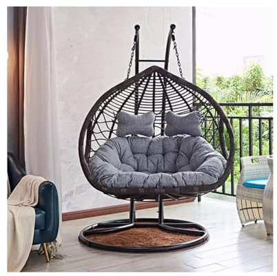 ZKALQECNF Korbstuhl Hängesessel, Haushaltsschaukelstuhl, Hängekorbstuhl, Innenschaukelschaukelstuhl, Rattanstuhl, Schaukelkorbstuhl, Balkon, Hängekorbstuhl Rattansessel