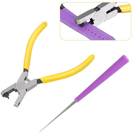 Vocdikficy 2 Stück Lochzange für Uhrenarmbänder Aus Leder, 2,0 mm Gürtellocher für Ledergürtel, Stanzwerkzeug, für DIY-Bastelschuhe Aus Stoff