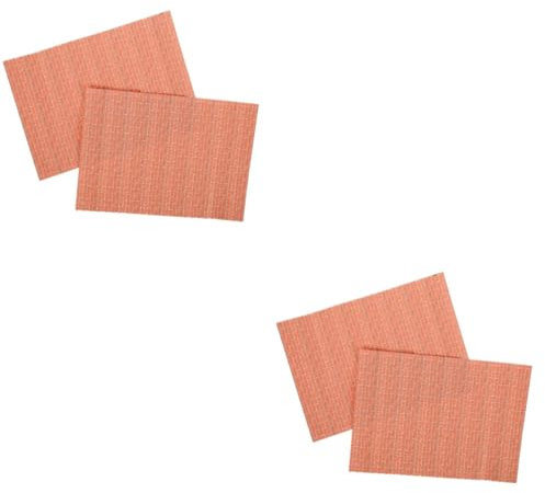 Abaodam 4blätter Miniatur Tapete Selbstklebende Wanddekoration Für Dollhouse Rotsteinmuster Einfach Anzubringen Für Und Schlafzimmer