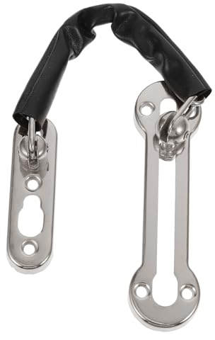 HOMSFOU Stainless Steel Door Buckle Safety Lock, Thickened Silver Anti-Theft Door Chain Bolt for Indoor Household Security