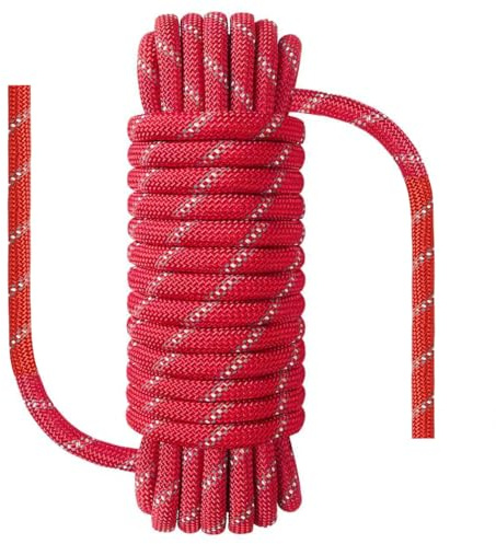 NorthPada 10mm x 30meters Boot Marine Seil für Bootfahren, Angeln, Rafting, Camping, Wandern, Jagen, Festmachen, Schwimmen, Anker, Andocken, Rettung, Knoten Praxis Nylon/Polyester Rot