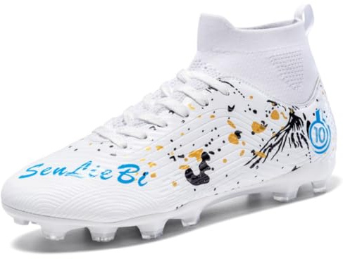 Zapatos de Fútbol Unisex Botas de Fútbol de Alta Altura Zapatos Antideslizantes Zapatos de Entrenamiento Profesional al Aire Libre