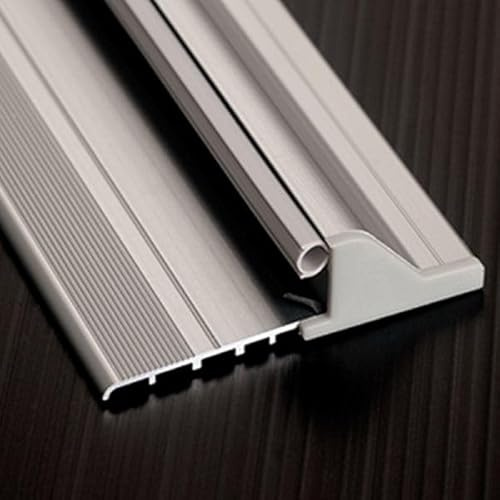 Soglia Anti Acqua D-rain Universale Calpestabile 165 cm per Porte a Battente, Alluminio, con Doppia Guarnizione, Installazione con Viti o Silicone