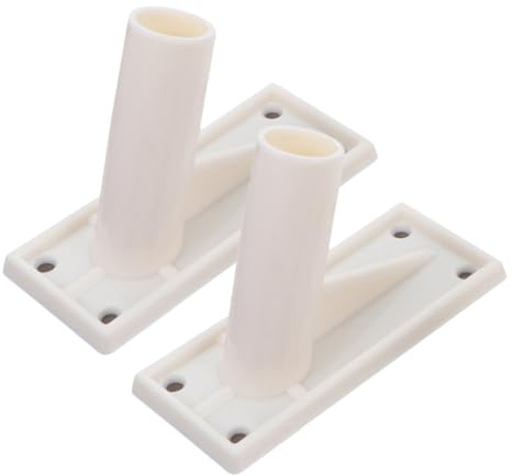 Gogogmee 2pcs Self Adhesive Flag Pole Holder Brackets for House Wall Porch Outdoor Flagpole Mount Base with Slanted Design for Easy Flag Change and Stable Display