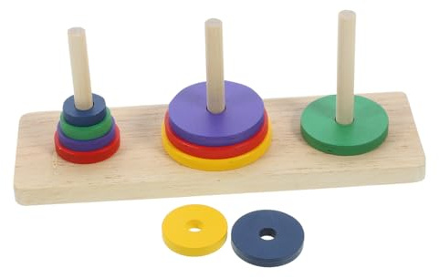 Juguete Intelectual de Madera Torre de Hanoi, 1 Juego | Rompecabezas Torre de Hanoi, Estilo Creativo, Superficie Lisa, para Adultos y Niño Niña Mayores de 6 Años