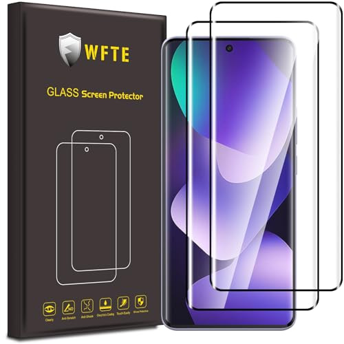 WFTE [Lot de 2 Verre Trempé pour Xiaomi Redmi Note 15 5G/4G, 3D Couverture Complète Film de Protection D'écran avec Haute Transparence à 99%, Anti-trace Protecteur avec Dureté 9H Glass (Noir)