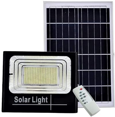 YASTA Faro Led Con Pannello Solare 400W Luce Fredda - Faretto Da Esterno Crepuscolare Risparmio Energetico, Proiettore Luci Da Giardino Professionale Con Telecomando 6500K IP67 Impermeabile