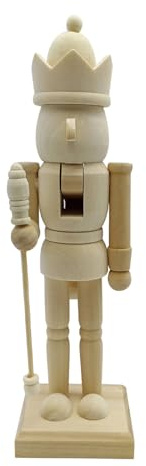 Christmas Unpainted Nutcracker Soldier, Wooden Blank Nutcracker Ornaments, Unfinished DIYs Nutcrackers Soldier Figures, Paint Your Own Nutcrackers Puppet Walnut Soldiers, for Christmas Decor
