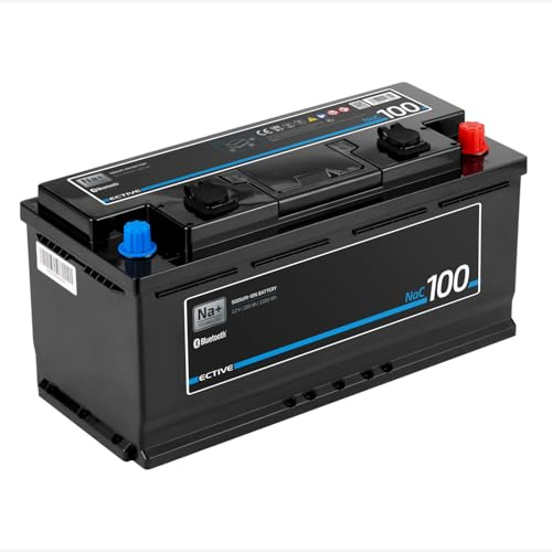 ECTIVE Natrium-Ionen-Batterie NaC 100 BT 12V 100Ah 1200Wh, Wohnwagen | nachhaltige Versorgungsbatterie bis -20°C mit BMS-System & Bluetoothfunktion, Aufbaubatterie für Van, Camper, Boot etc.
