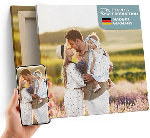 CRAZY CANVAS Dein Foto auf Leinwand - 20x20 cm | Personalisiertes Leinwandbild mit Foto-Upload - Fotogeschenk zum selbst gestalten - Mit Holzrahmen - Made in Germany