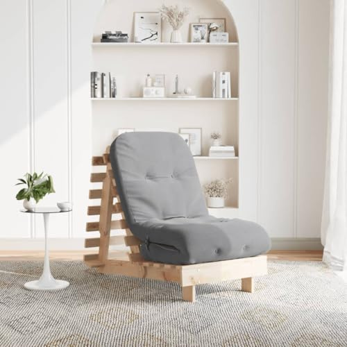 Generico Divano Letto Futon con Materasso 60x206x11 Legno Massello Pino,Futon-846746
