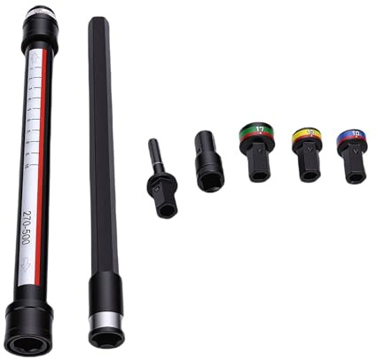 Sorandy Juego de Vasos de Nivelación de Techo, Telescópicos de 270 Mm a 500 Mm con Vasos de Rápido de 10, 13, 14 y 17, para Taladro Eléctrico, Llave de Impacto, Construcción, Mantenimiento del