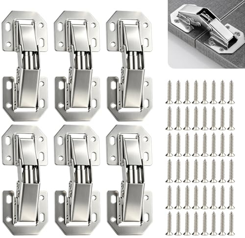 Bisagras Puerta Cocina Pack 6 Plateado 3 Pulgadas Resistentes | Bisagras Armario para Cocinas, Armarios y Baños, Duraderas y Practicas