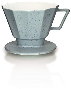 Mahlwerck Porzellan Kaffeefilter, Beton-Design | Wiederverwendbarer Dauerfilter, Für Filtertüten 1x4, Größe 4