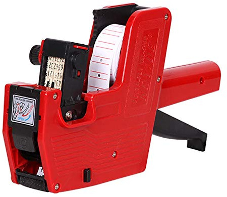 Awasa Price Label MX-5500 Hand-Preisbeschrifter, 8 Ziffern, einreihig, Etikettenmarkierungsgerät für den Laden, Rot