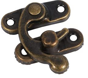 Antike Dekorative Haspe, 12 Stück Antiker Vintage Schnell Verschluss Retro Rechte Riegelhaken Haspe mit Schrauben für Schieber Truhen Wein-Kisten Dosen(Rechts-Dunkelbronze)