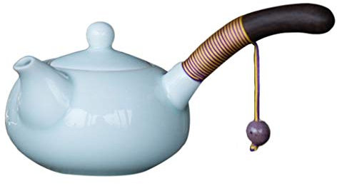 QHLOM Teiera Premium Arenaria Teiera Lato ceramico Versare Teiera Elegante Teiera Asiatica Cucina Cucina Classica Teiera Tiny Style, Finitura Lucida 225ml / 7.6oz Amante del tè, Regalo