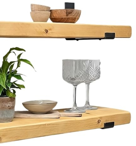 Urban Reclamation Wall Shelf Handmade with Rustic Solid Wood, Reclaimed Timber Shelf, Perfect for Kitchen, Bathroom, Decor, Farmhouse, and Bedroom