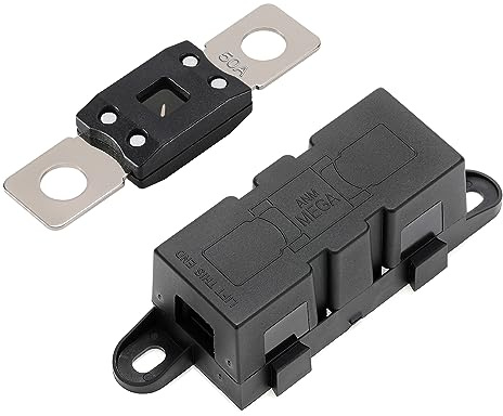 VEXUNGA Mega Sicherungshalter und Mega Sicherungen 50A Ampere ANM Schmelzsicherung Sicherungshalter mit MEGA Sicherung Schraubsicherung Hochstromsicherung für KFZ PKW LKW